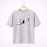Cat & Guitar Minimal Graphic T-Shirt for Women