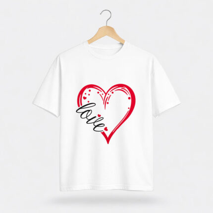 Love Heart Graphic T-Shirt for Women