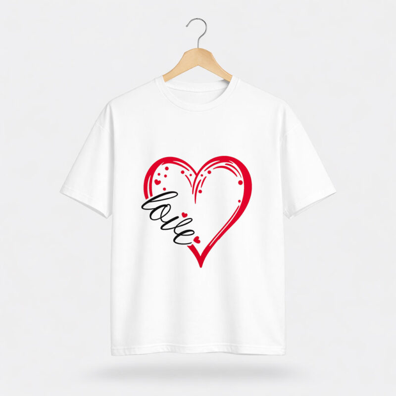 Love Heart Graphic T-Shirt for Women