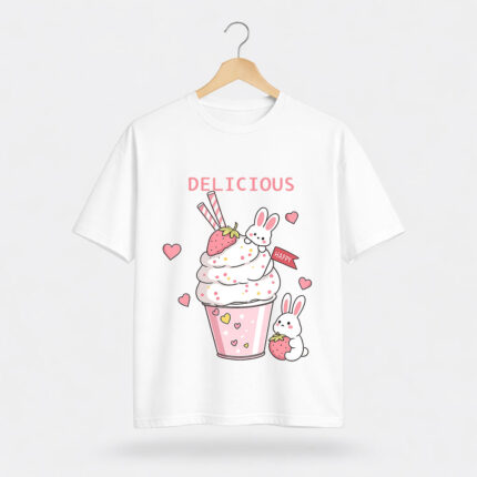 Delicious Bunny Graphic T-Shirt for Women