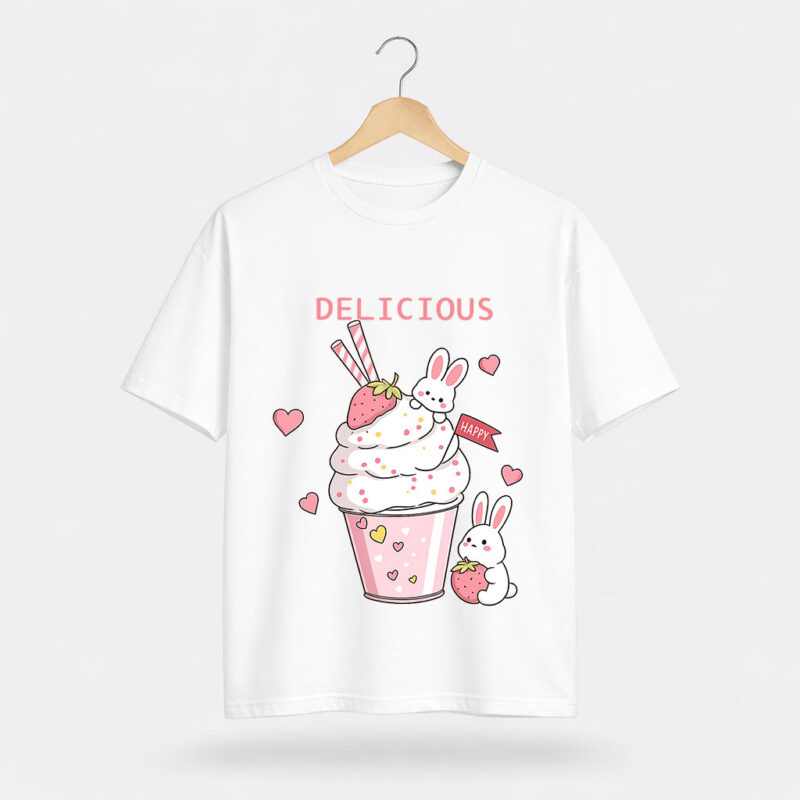 Delicious Bunny Graphic T-Shirt for Women