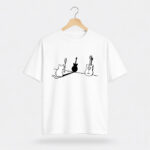 Cat & Guitar Minimal Graphic T-Shirt for Women