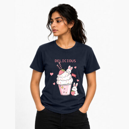 Delicious Bunny Graphic T-Shirt for Women