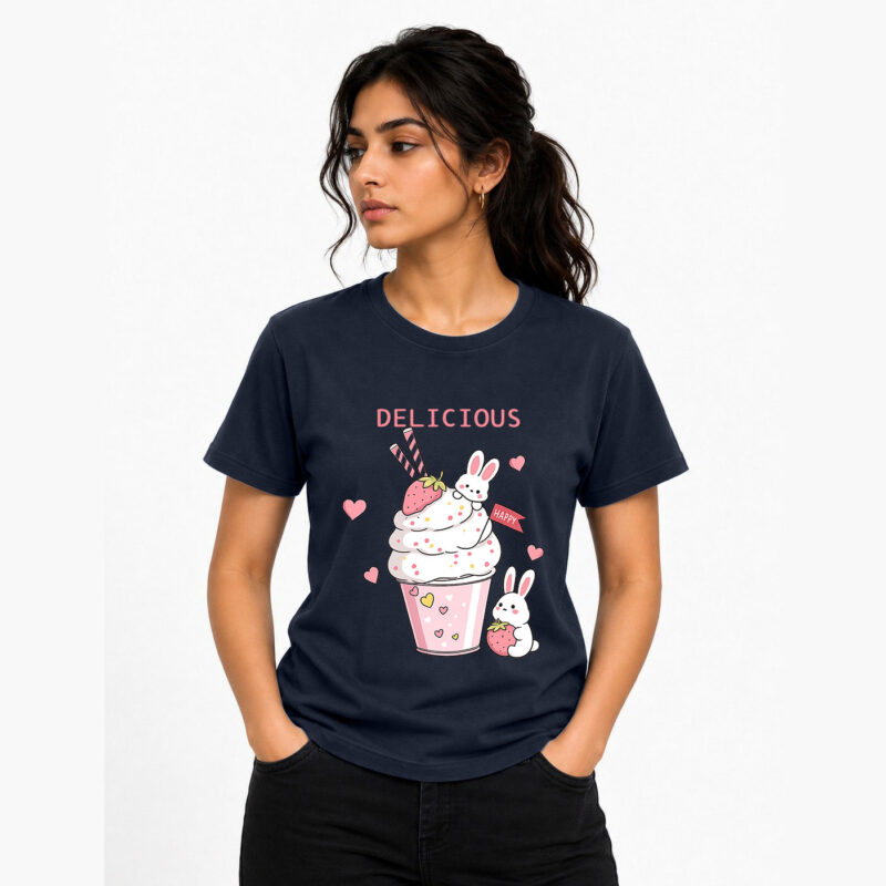 Delicious Bunny Graphic T-Shirt for Women