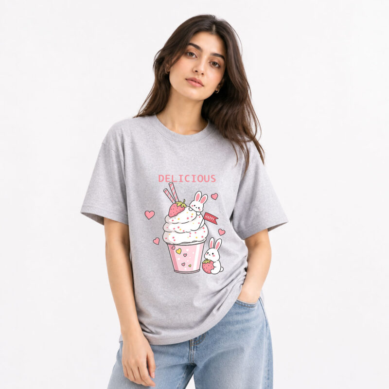 Delicious Bunny Graphic T-Shirt for Women