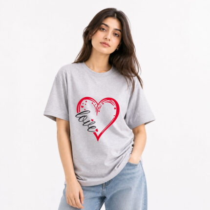 Love Heart Graphic T-Shirt for Women