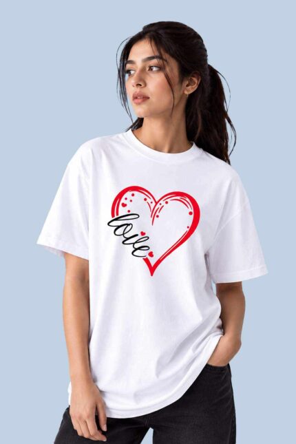 Love Heart Graphic White