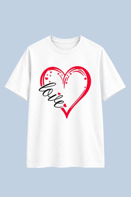 Love Heart Graphic White