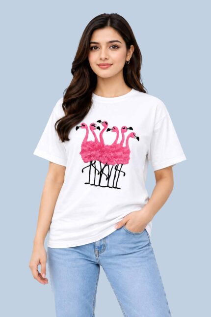 Pink Flamingo white