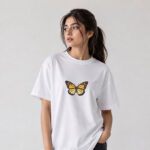 Golden Butterfly Back Print T-Shirt