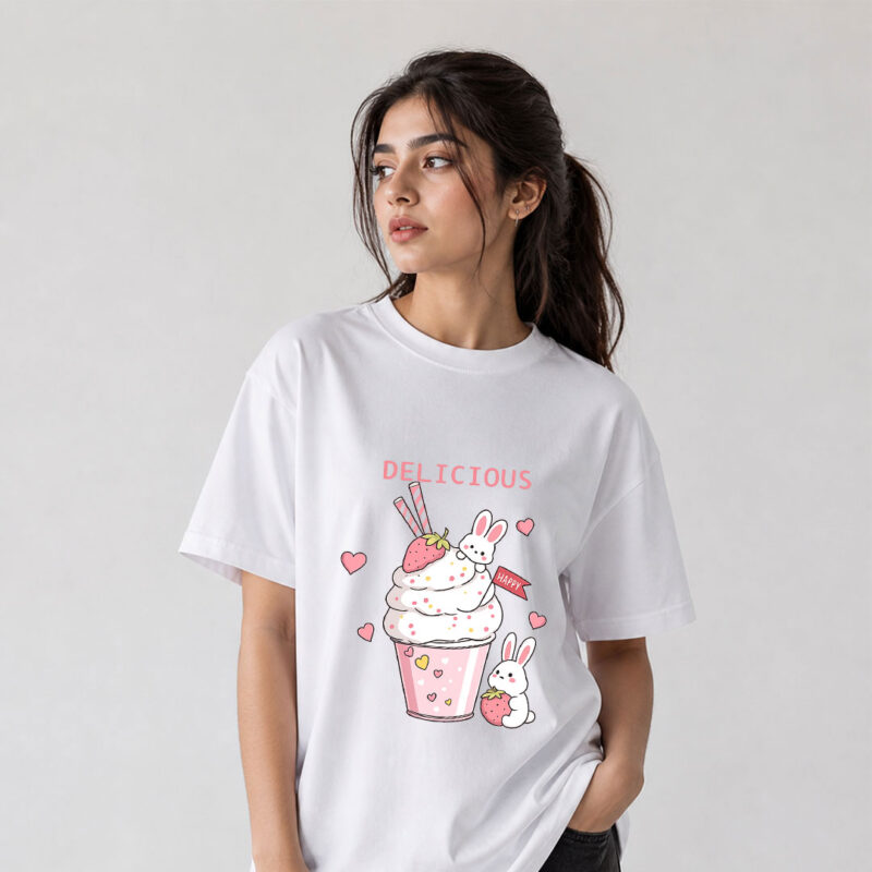 Delicious Bunny Graphic T-Shirt for Women
