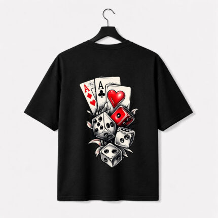 Lucky Cards and Dice Graphic T-Shirt for Men