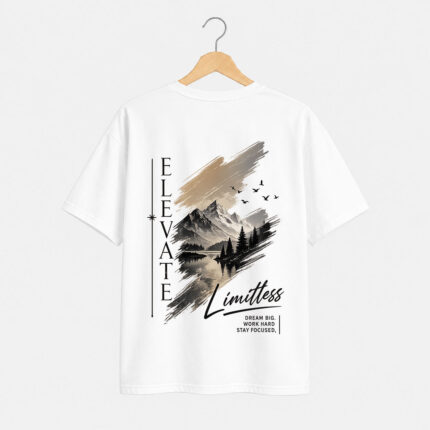 Elevate Limitless Mountain Landscape Graphic T-Shirt for Men