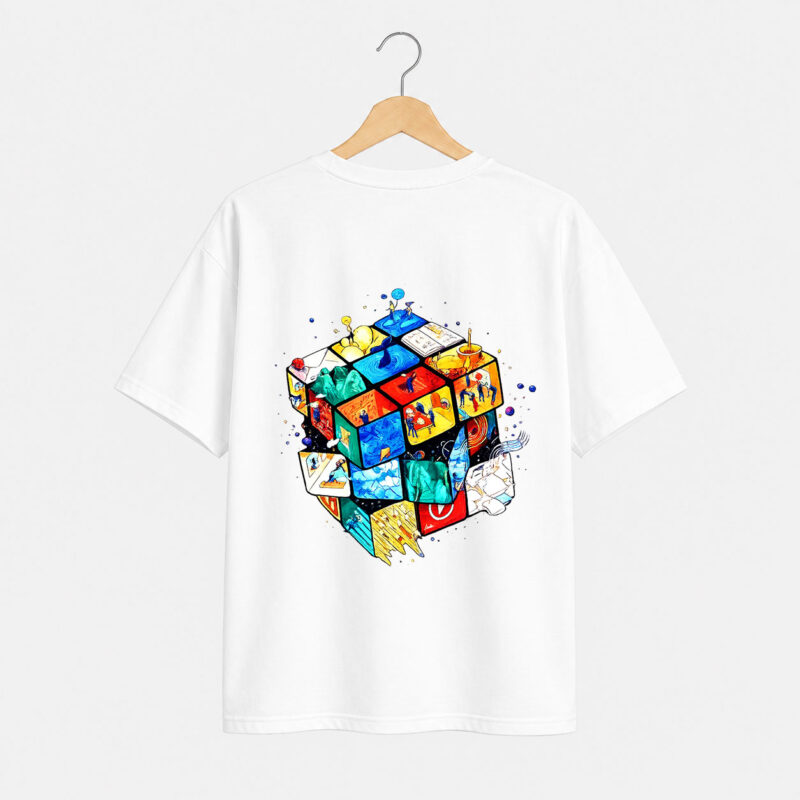 Creative Cube Abstract Graphic T-Shirt for Men