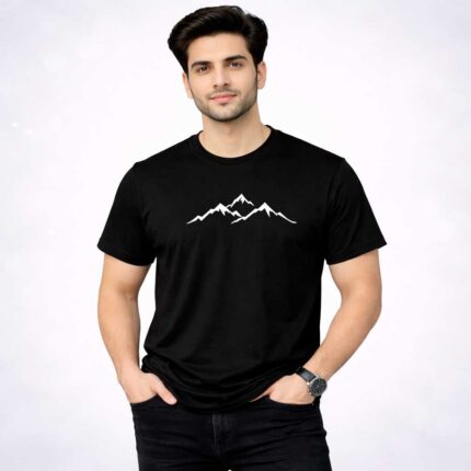 Minimalist Mountain Graphic T-Shirt for Men