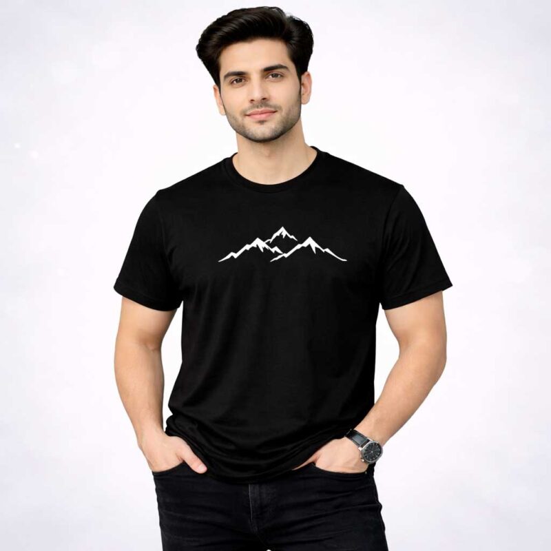 Minimalist Mountain Graphic T-Shirt for Men