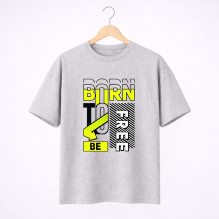 Born to Be Free Typography Graphic T-Shirt for Men