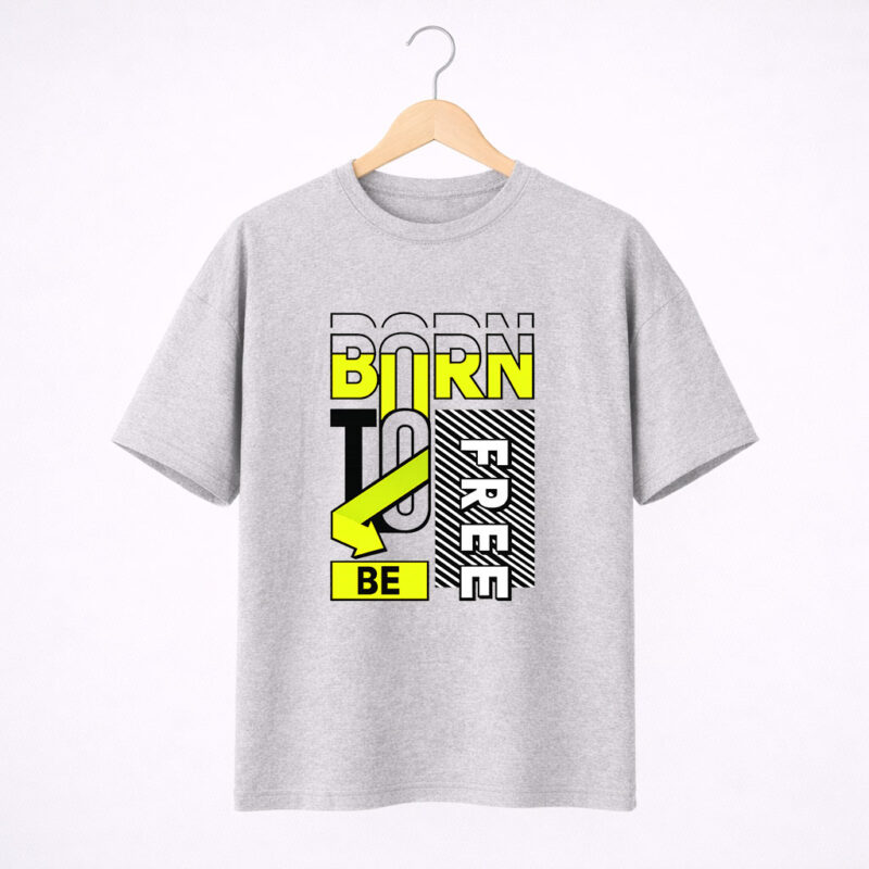 Born to Be Free Typography Graphic T-Shirt for Men