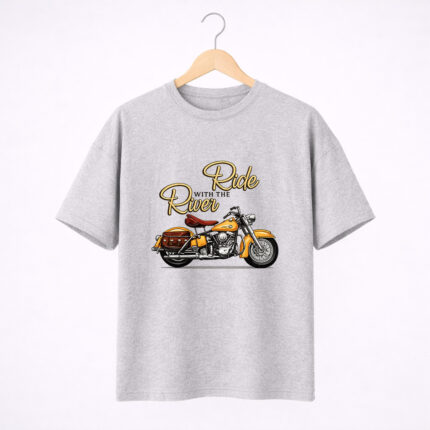Ride with the River Motorcycle Graphic T-Shirt for Men