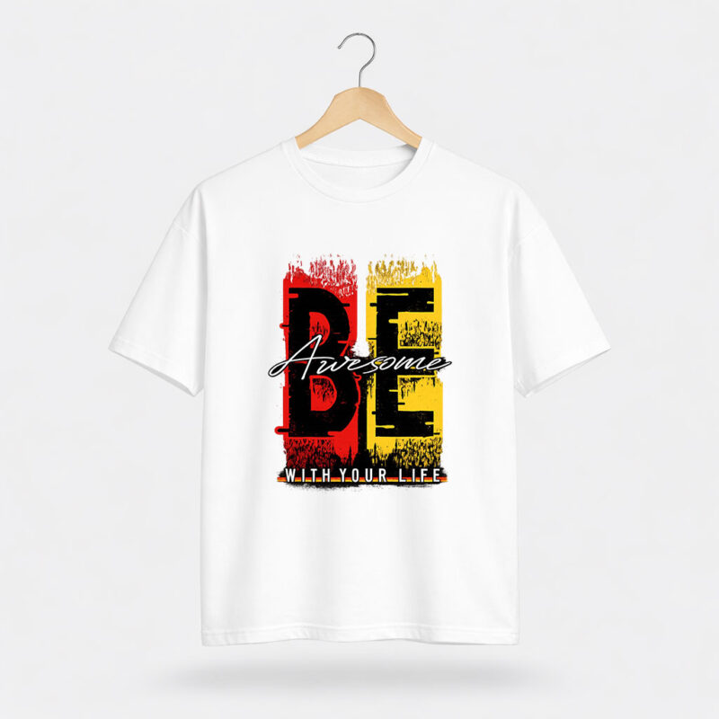 Be Awesome Typography Graphic T-Shirt for Men