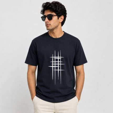 Abstract Geometric Lines Graphic T-Shirt for Men