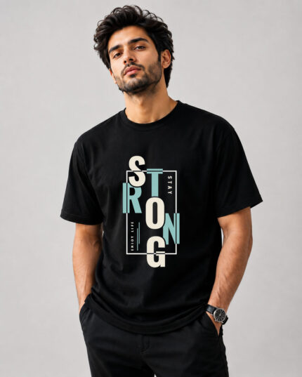 Stay Strong Navy T-Shirt for Men