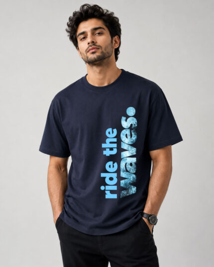 Ride the Waves Typography Graphic T-Shirt for Men