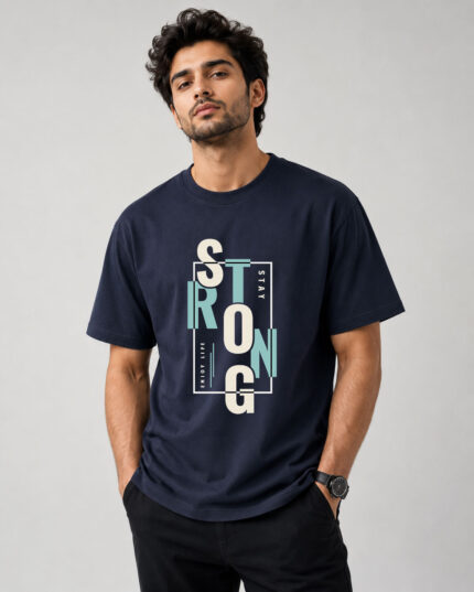 Stay Strong Navy T-Shirt for Men