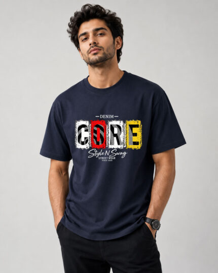 Denim Core Graphic T-Shirt for Men
