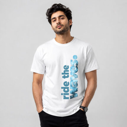 Ride the Waves Typography Graphic T-Shirt for Men