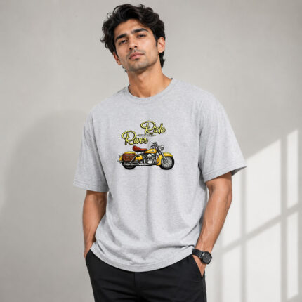 Ride with the River Motorcycle Graphic T-Shirt for Men