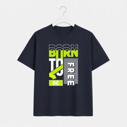 Born to Be Free Typography Graphic T-Shirt for Men