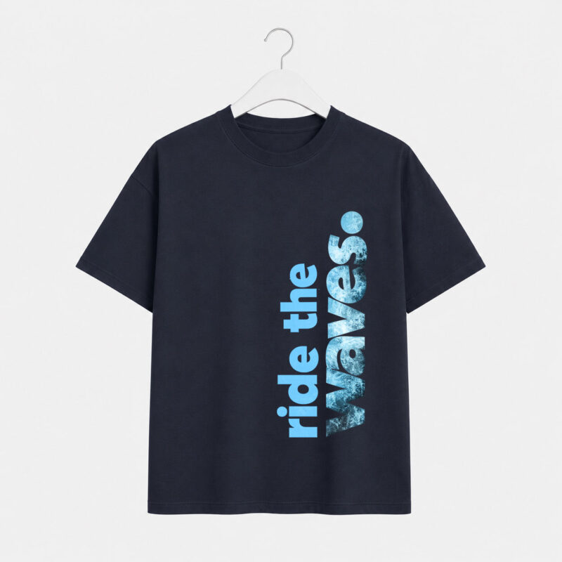 Ride the Waves Typography Graphic T-Shirt for Men