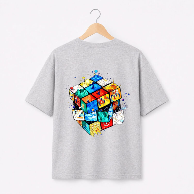 Grey Creative Cube T-Shirt