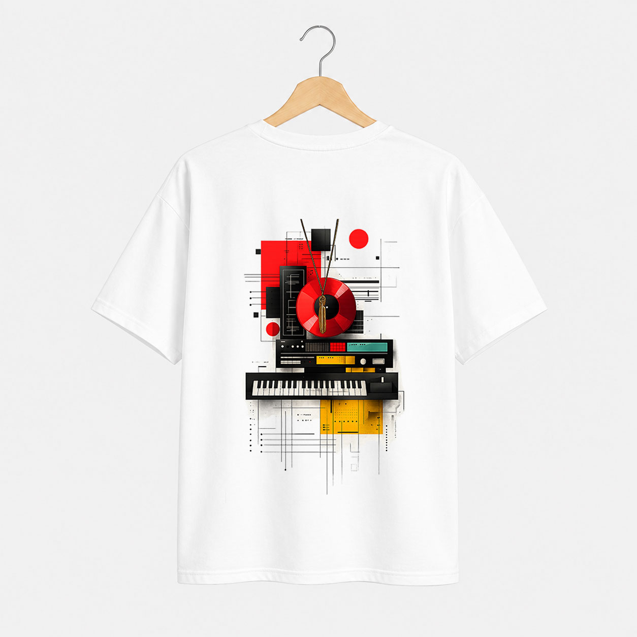 Retro Music Studio Graphic Drop Shoulder T-Shirt Retro Music Studio Graphic Drop Shoulder T-Shirt