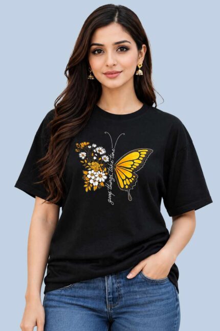 Butterfly Floral Black