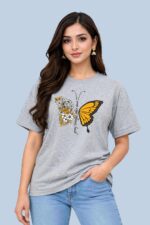 Butterfly Floral Grey