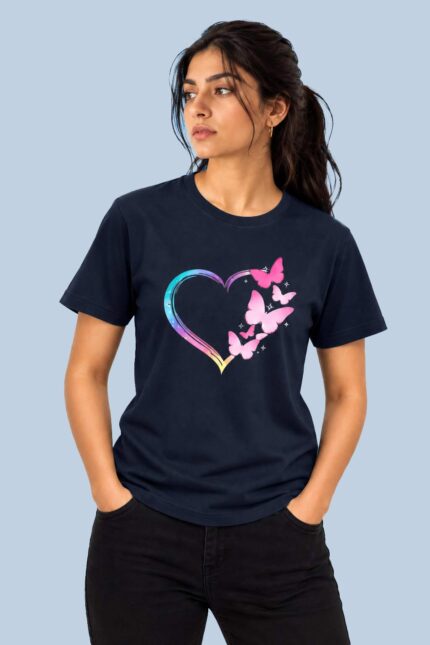 Butterfly Heart Navy