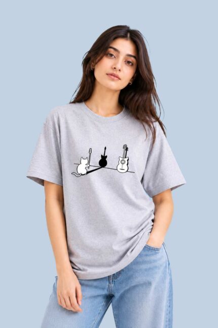 Cat N Guitar Grey