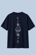 Celestial Moon Mountain | Oversized T-Shirt (Navy) - Image 2