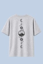 Celestial Moon Mountain | Oversized T-Shirt (Grey) - Image 2