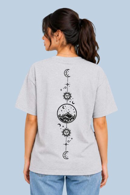 Celestial Moon Mountain Grey