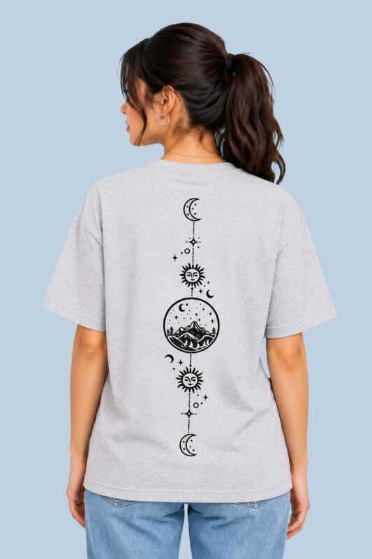 Celestial Moon Mountain Grey