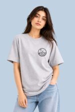 Celestial Moon Mountain | Oversized T-Shirt (Grey) - Image 3