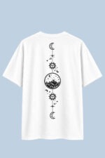Celestial Moon Mountain | Oversized T-Shirt (White) - Image 2