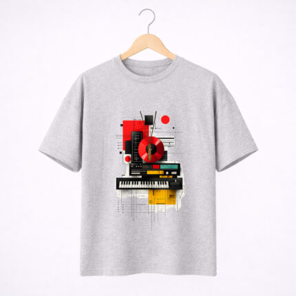 Retro Music Studio Graphic Drop Shoulder T-Shirt