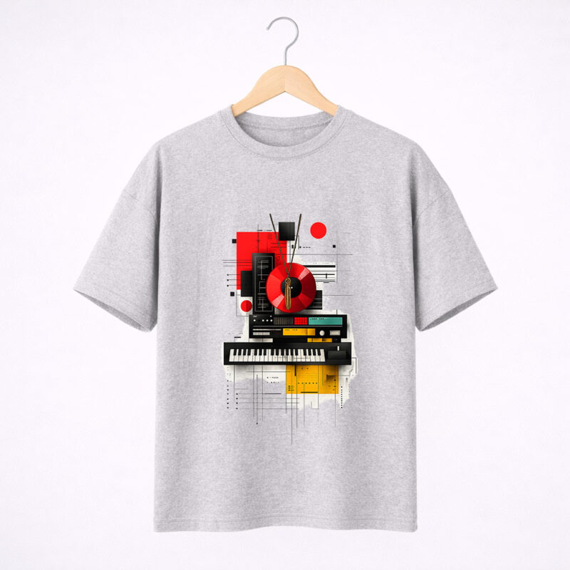 Retro Music Studio Graphic Drop Shoulder T-Shirt