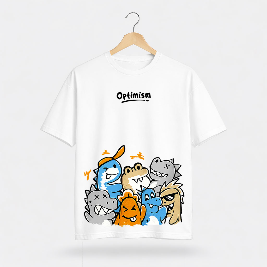 D-White-Front Optimism Graphic T-Shirt | White