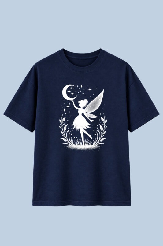 Fairy Moon Silhouette Navy