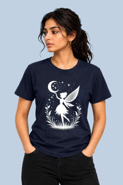 Fairy Moon Silhouette Navy